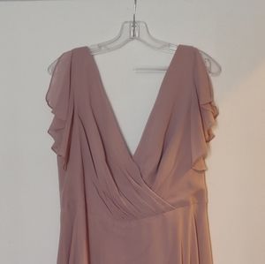 David's Bridal - Long Flutter Sleeve Bridesmaid dress